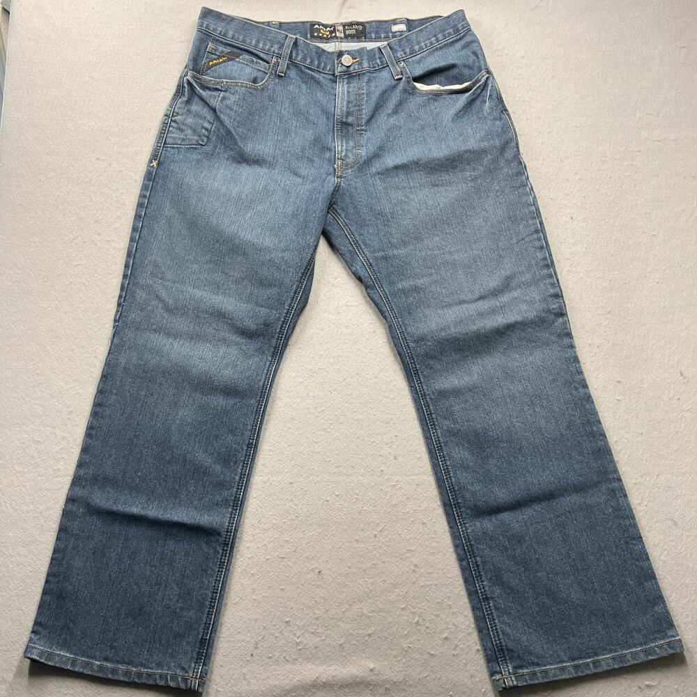 Ariat M4 Relaxed Boot Cut Rebar Mens 36x30 Denim Jeans Medium Wash